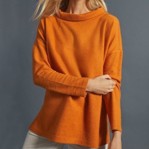 Anthropologie Tops - ANTHROPOLOGIE Orange Oversized Fleece Theresa Tunic
